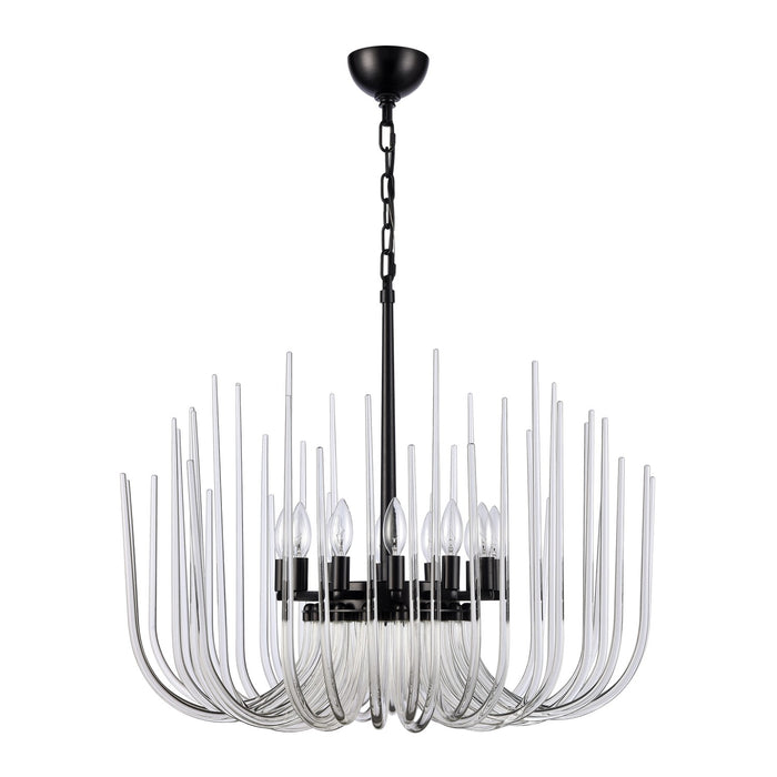 Zeev Lighting CD10032-12-SBB 12 Light Chandelier, Satin Brushed Black