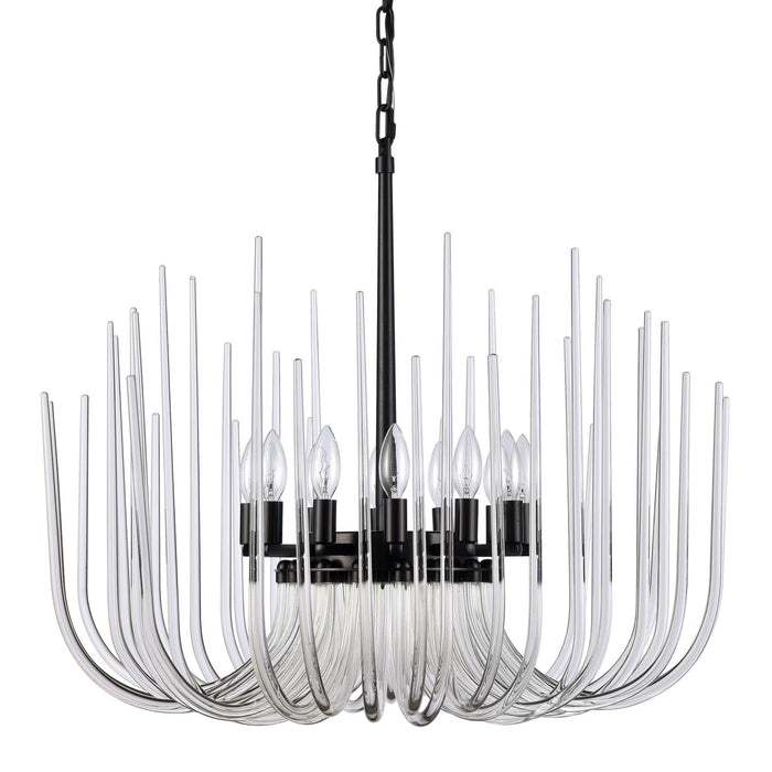 Zeev Lighting CD10032-12-SBB 12 Light Chandelier, Satin Brushed Black
