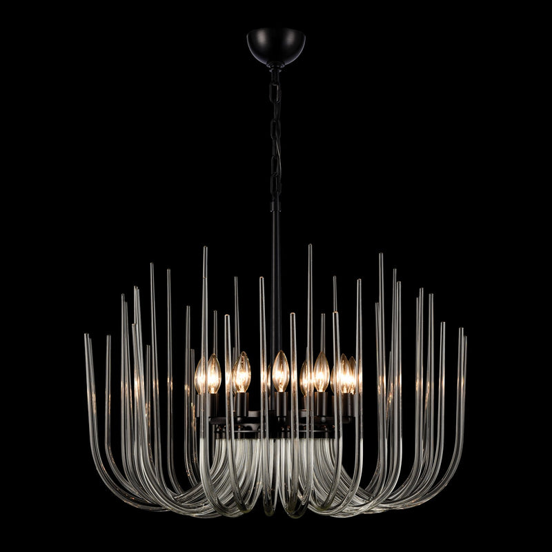 Zeev Lighting CD10032-12-SBB 12 Light Chandelier, Satin Brushed Black