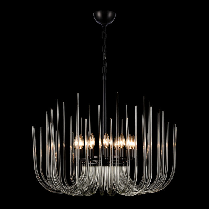 Zeev Lighting CD10032-12-SBB 12 Light Chandelier, Satin Brushed Black