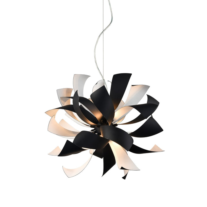 Zeev Lighting CD10035-9-MBK+MW Nine Light Chandelier, Matte Black w/Matte White