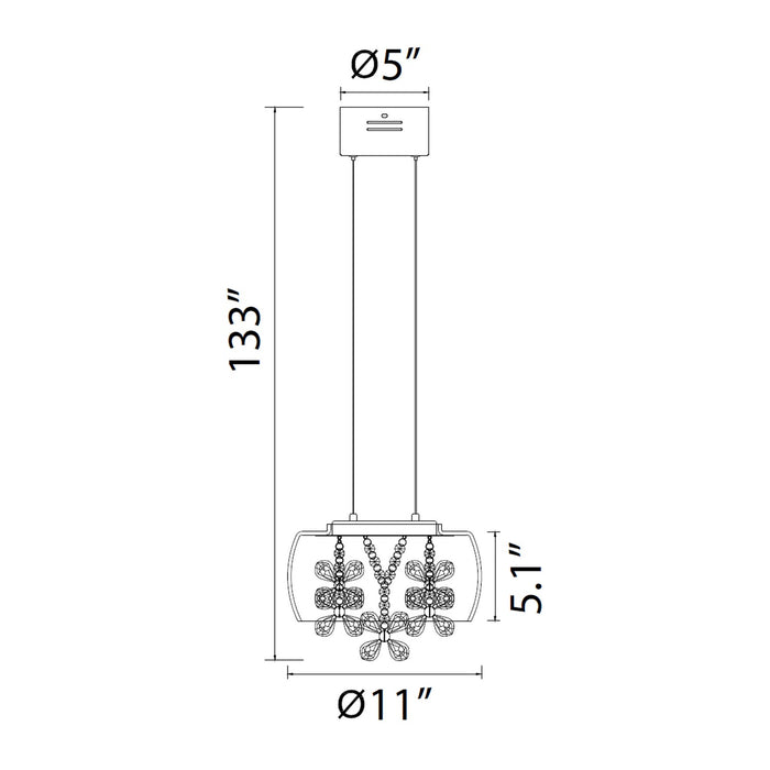 Zeev Lighting MP40046-LED-MBK LED Mini Pendant, Matte Black