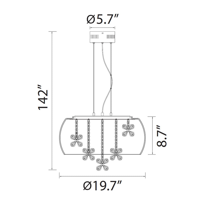 Zeev Lighting CD10244-LED-MBK LED Chandelier, Matte Black