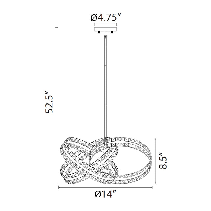 Zeev Lighting P30113-3-MBK Three Light Pendant, Matte Black