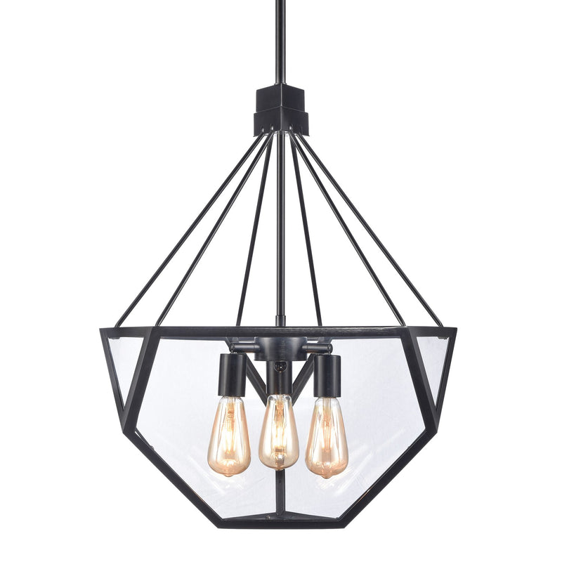 Zeev Lighting CD10029-3-SBB Three Light Chandelier, Satin Brushed Black