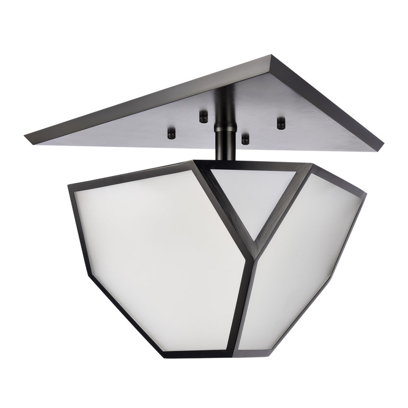 Zeev Lighting SF50011-3-SBB Three Light Semi Flush Mount, Satin Brushed Black