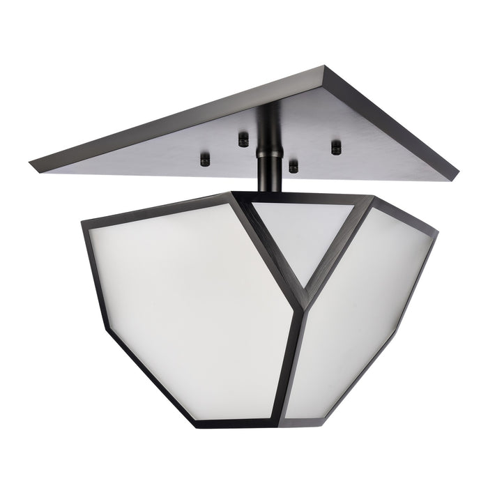 Zeev Lighting SF50011-3-SBB Three Light Semi Flush Mount, Satin Brushed Black