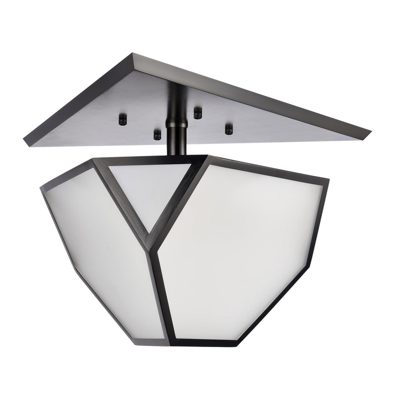 Zeev Lighting SF50011-3-SBB Three Light Semi Flush Mount, Satin Brushed Black