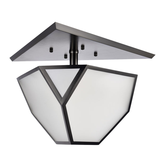 Zeev Lighting SF50011-3-SBB Three Light Semi Flush Mount, Satin Brushed Black