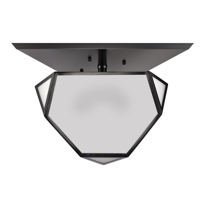 Zeev Lighting SF50011-3-SBB Three Light Semi Flush Mount, Satin Brushed Black