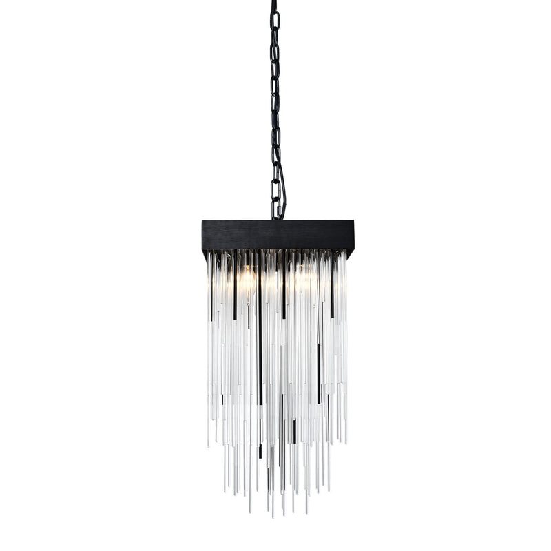 Zeev Lighting P30112-4-SBB Four Light Pendant, Satin Brushed Black