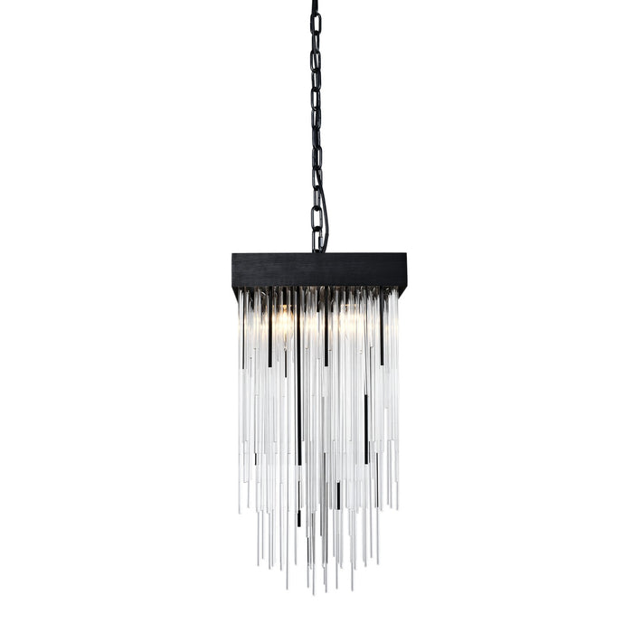 Zeev Lighting P30112-4-SBB Four Light Pendant, Satin Brushed Black