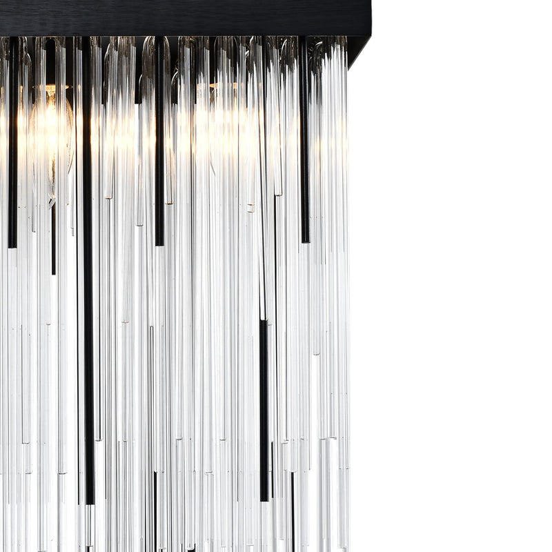 Zeev Lighting P30112-4-SBB Four Light Pendant, Satin Brushed Black