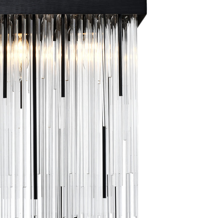 Zeev Lighting P30112-4-SBB Four Light Pendant, Satin Brushed Black