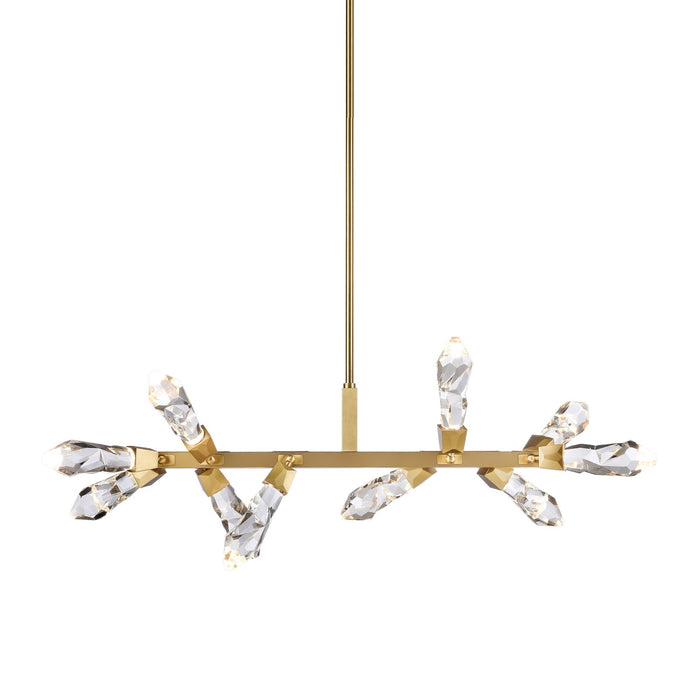 Zeev Lighting PL11413-LED-10-AGB LED Linear Pendant, Aged Brass