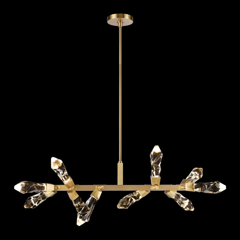 Zeev Lighting PL11413-LED-10-AGB LED Linear Pendant, Aged Brass