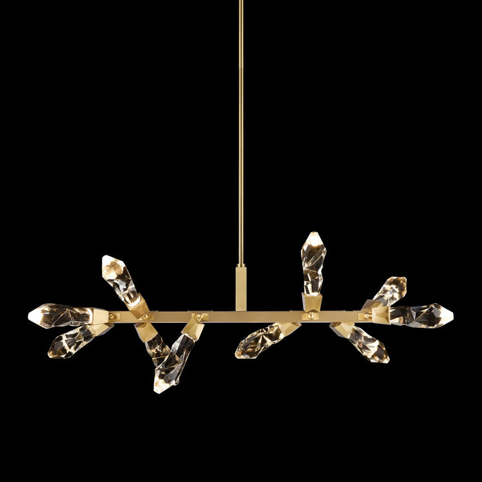 Zeev Lighting PL11413-LED-10-AGB LED Linear Pendant, Aged Brass