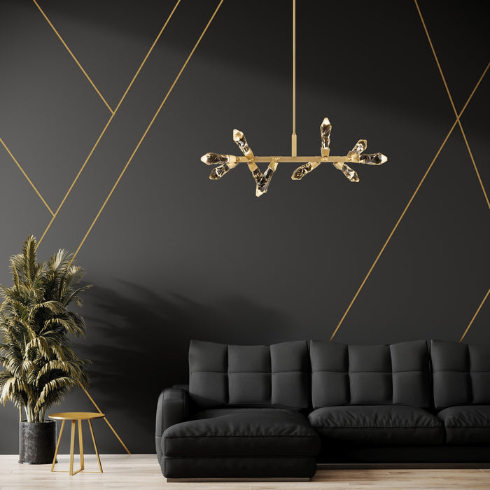 Zeev Lighting PL11413-LED-10-AGB LED Linear Pendant, Aged Brass