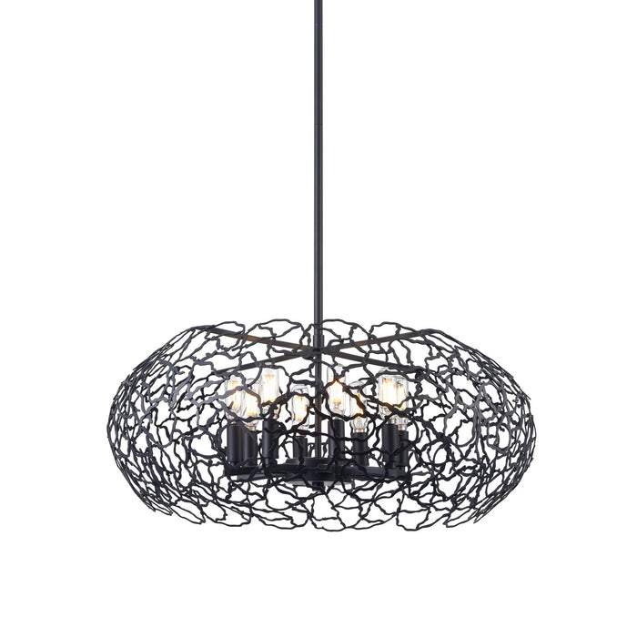 Zeev Lighting CD10030-8-MBK Eight Light Pendant, Matte Black