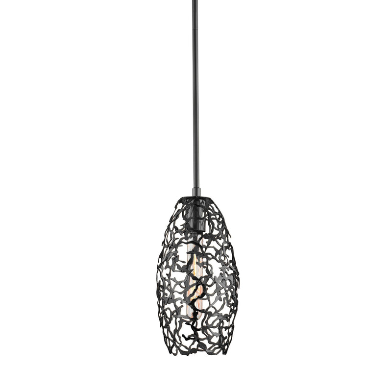 Zeev Lighting MP40024-1-MBK One Light Mini Pendant, Matte Black