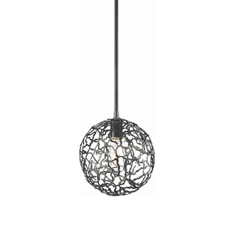Zeev Lighting P30037-1-MBK One Light Pendant, Matte Black