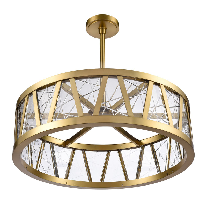 Zeev Lighting P11519-LED-AGB LED Pendant, Aged Brass