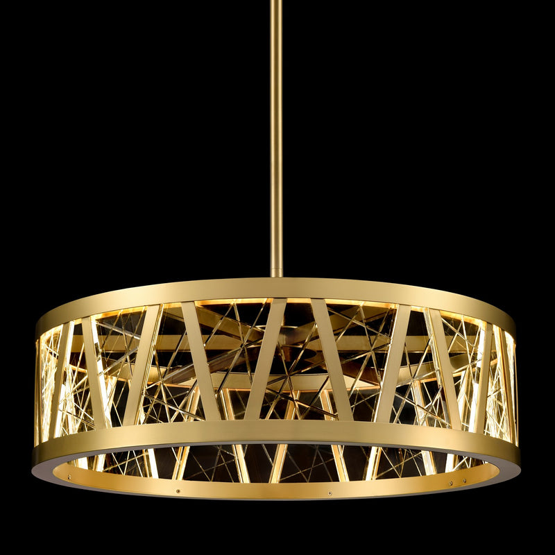Zeev Lighting P11519-LED-AGB LED Pendant, Aged Brass