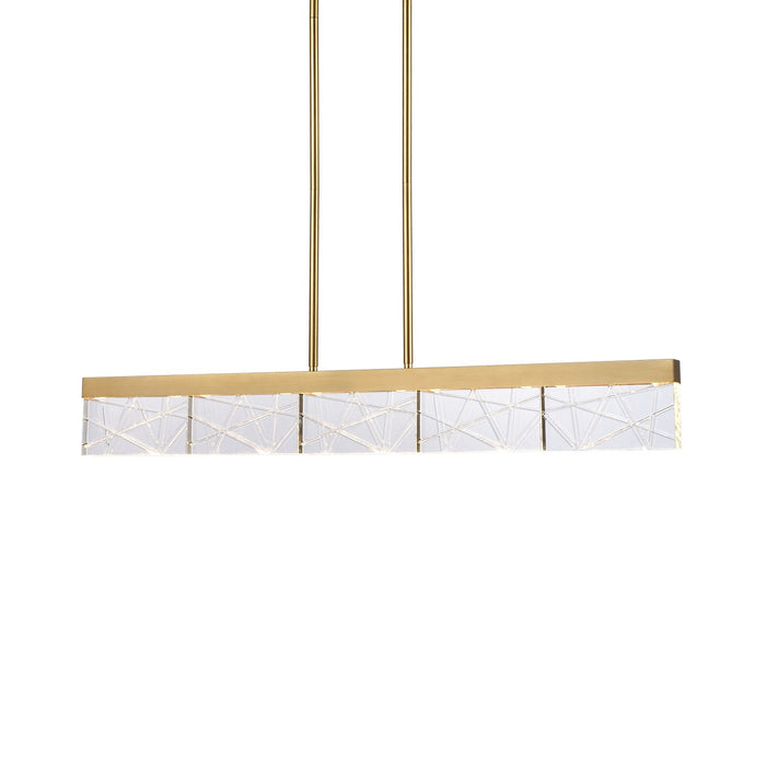 Zeev Lighting PL11501-LED-43-AGB LED Linear Pendant, Aged Brass