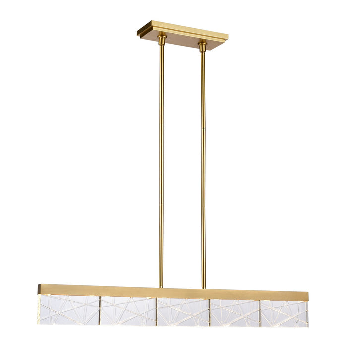 Zeev Lighting PL11501-LED-43-AGB LED Linear Pendant, Aged Brass