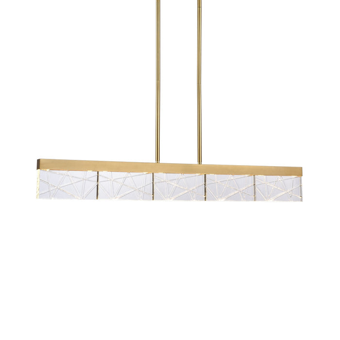 Zeev Lighting PL11501-LED-43-AGB LED Linear Pendant, Aged Brass