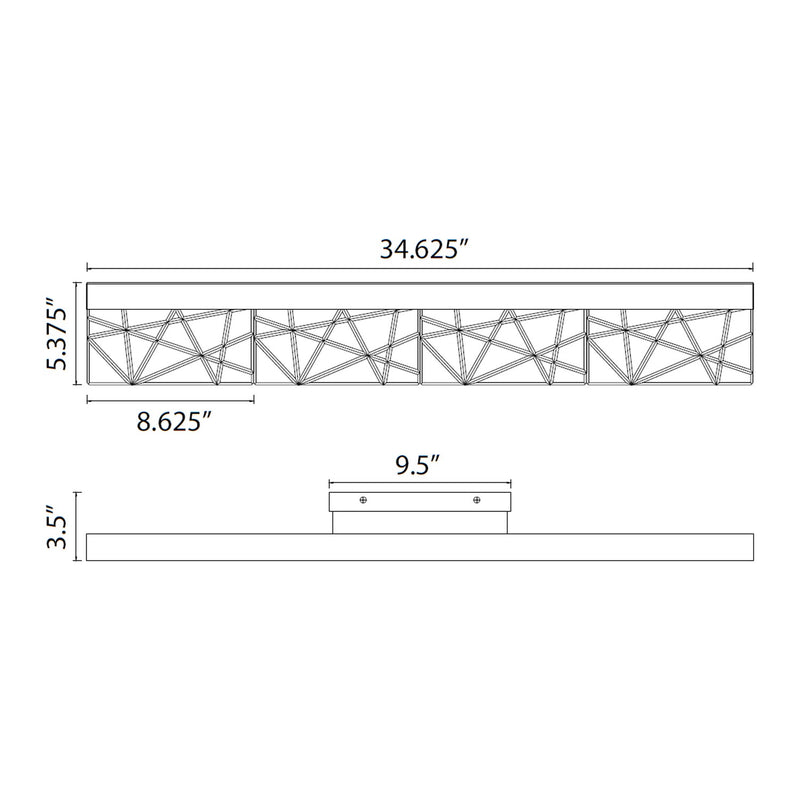 Zeev Lighting VL11508-LED-36A-PN LED Vanity Light, Polished Nickel