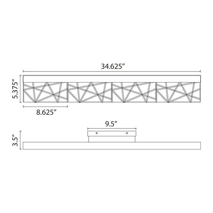 Zeev Lighting VL11508-LED-36A-PN LED Vanity Light, Polished Nickel