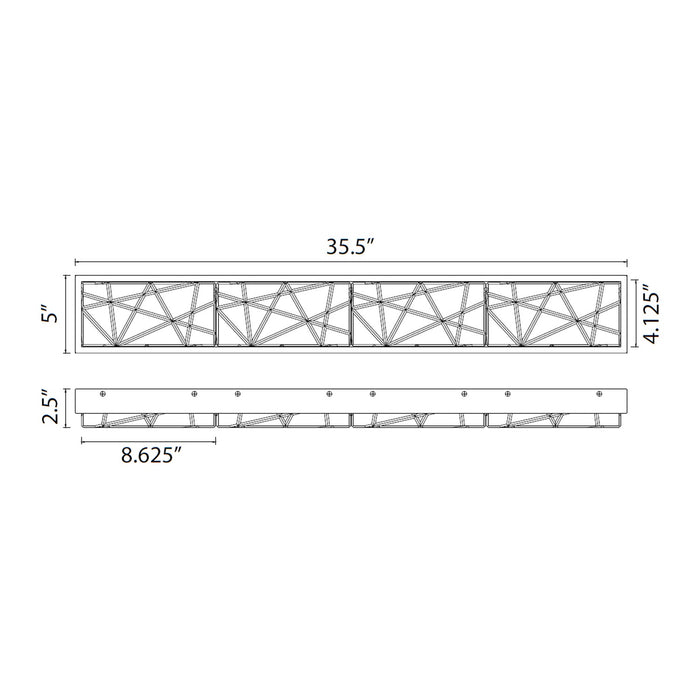 Zeev Lighting VL11514-LED-36B-PN LED Vanity Light, Polished Nickel