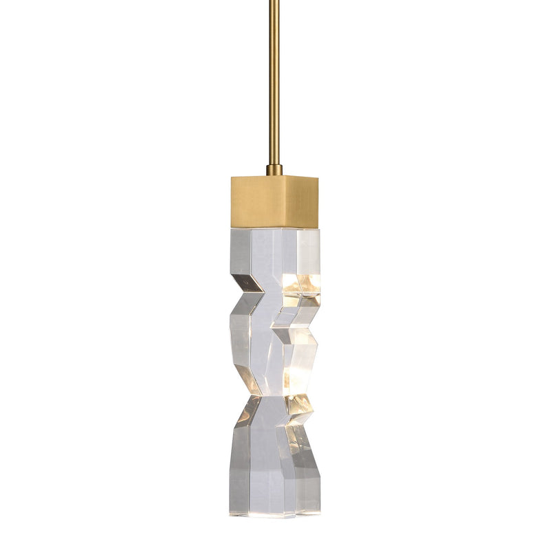 Zeev Lighting MP11305-LED-3x3-AGB LED Mini Pendant, Aged Brass