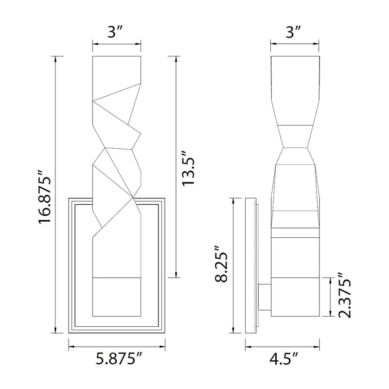 Zeev Lighting WS11313-LED-1-3x3-AGB LED Wall Sconce, Aged Brass
