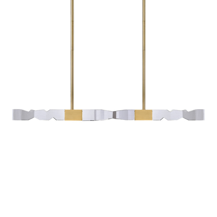 Zeev Lighting PL11345-LED-49-2x2-AGB LED Linear Pendant, Aged Brass
