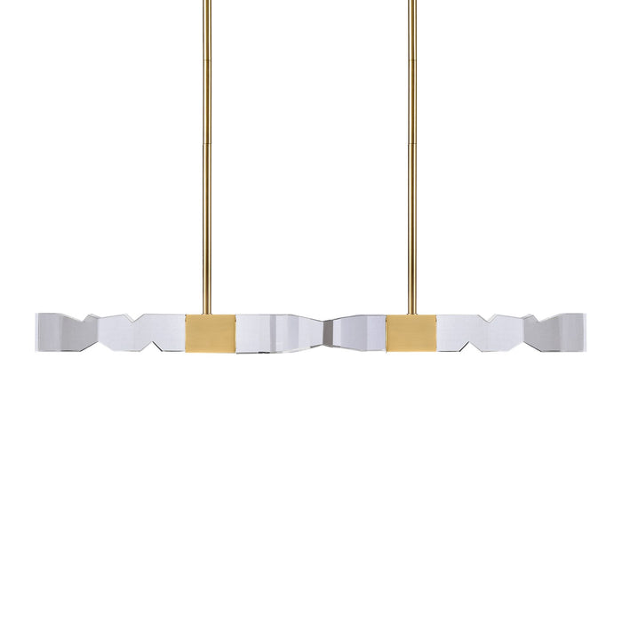 Zeev Lighting PL11337-LED-49-3x3-AGB LED Linear Pendant, Aged Brass