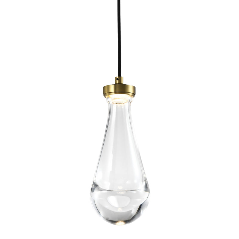 Zeev Lighting MP10901-LED-AGB LED Mini Pendant, Aged Brass