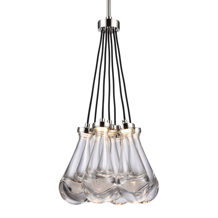 Zeev Lighting PC10915-LED-7-PN LED Chandelier, Polished Nickel