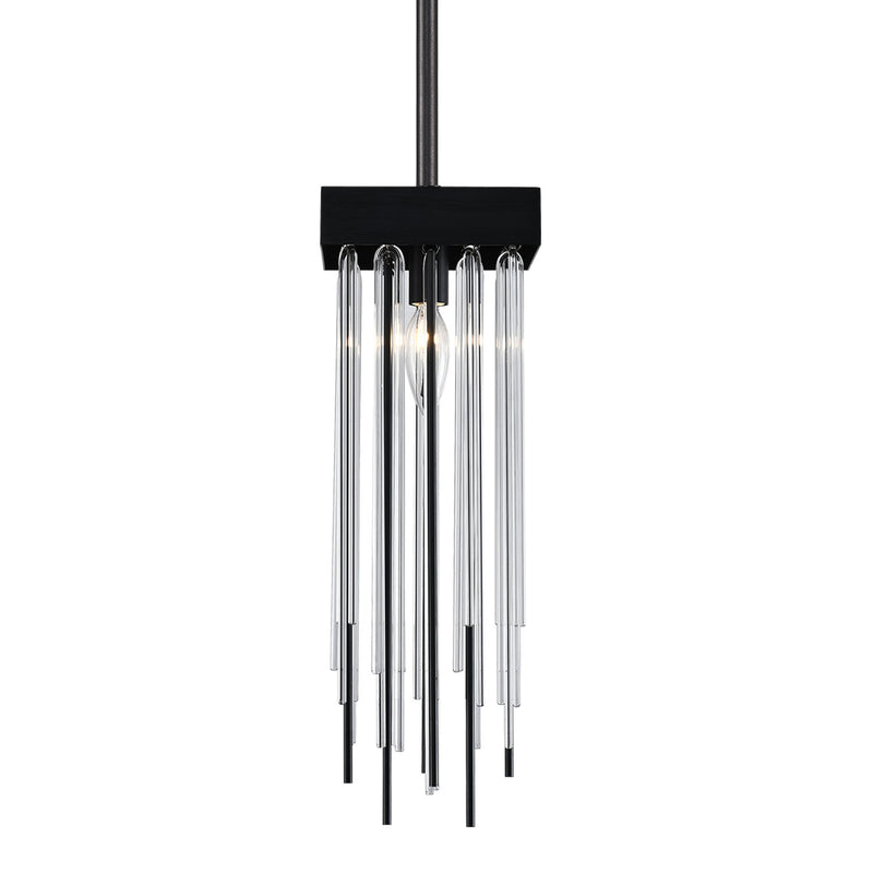 Zeev Lighting MP40052-1-SBB One Light Mini Pendant, Satin Brushed Black