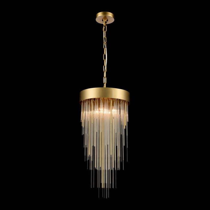 Zeev Lighting P30008-4-AGB Four Light Pendant, Aged Brass