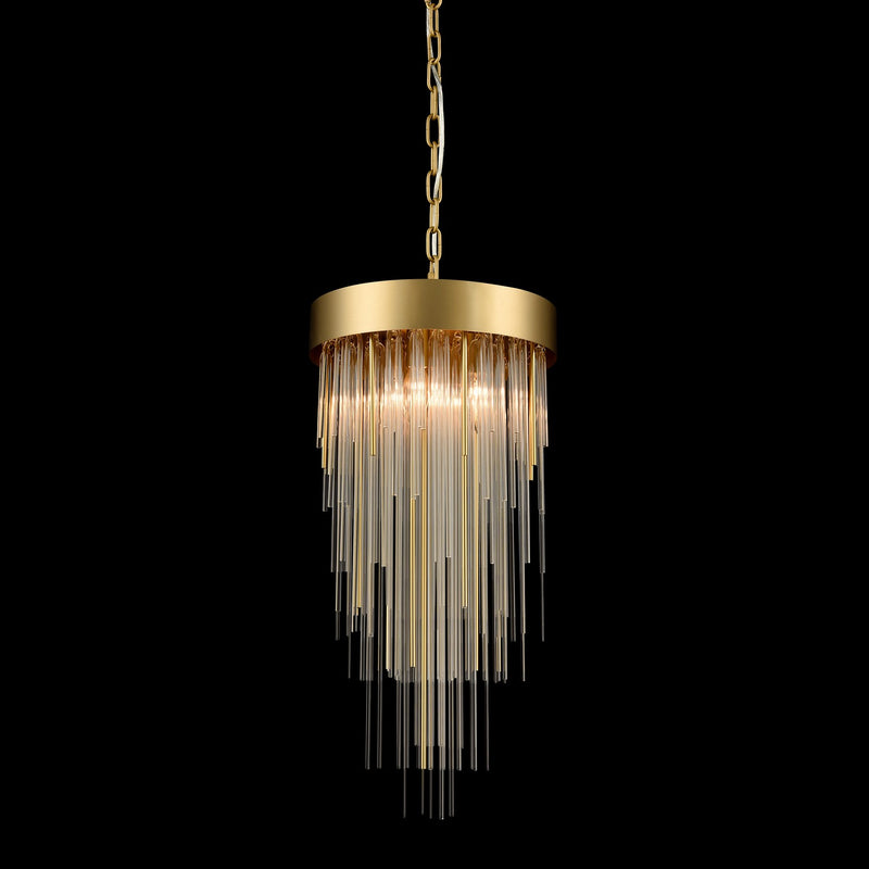 Zeev Lighting P30008-4-AGB Four Light Pendant, Aged Brass