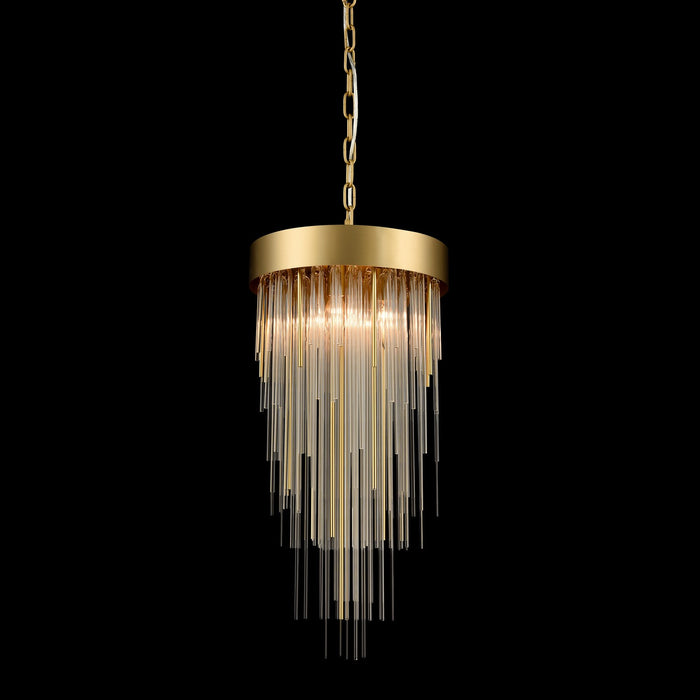 Zeev Lighting P30008-4-AGB Four Light Pendant, Aged Brass