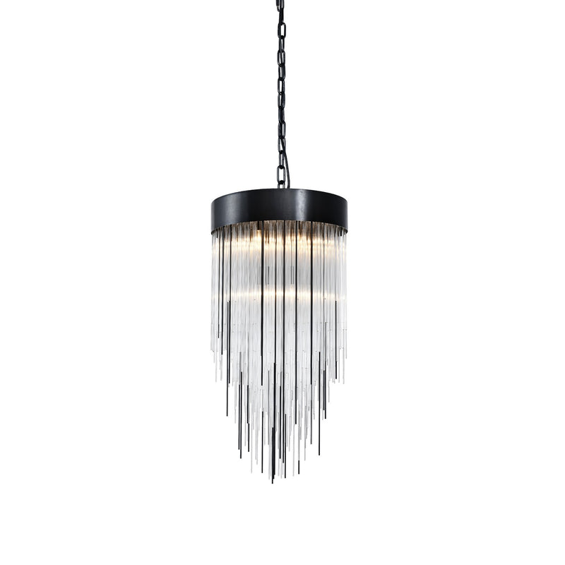 Zeev Lighting P30010-4-SBB Four Light Pendant, Satin Brushed Black