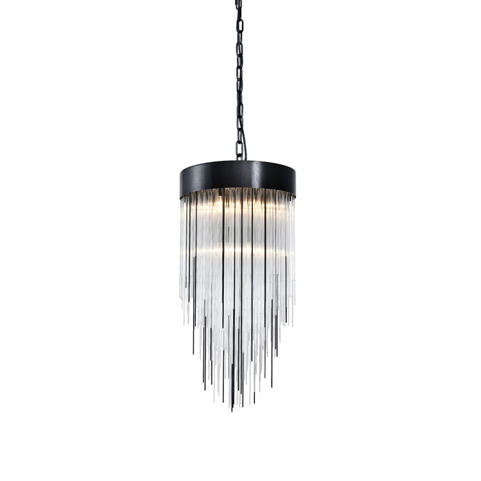 Zeev Lighting P30010-4-SBB Four Light Pendant, Satin Brushed Black