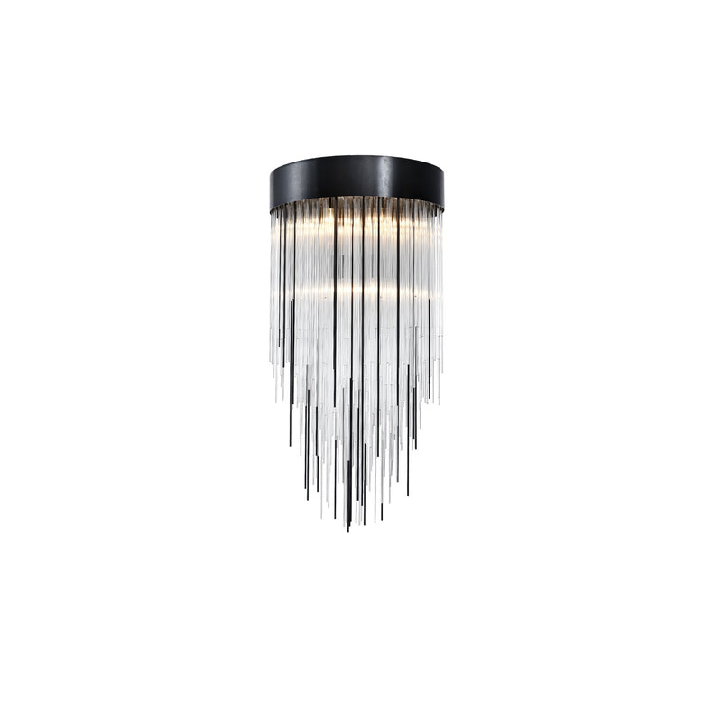 Zeev Lighting P30010-4-SBB Four Light Pendant, Satin Brushed Black
