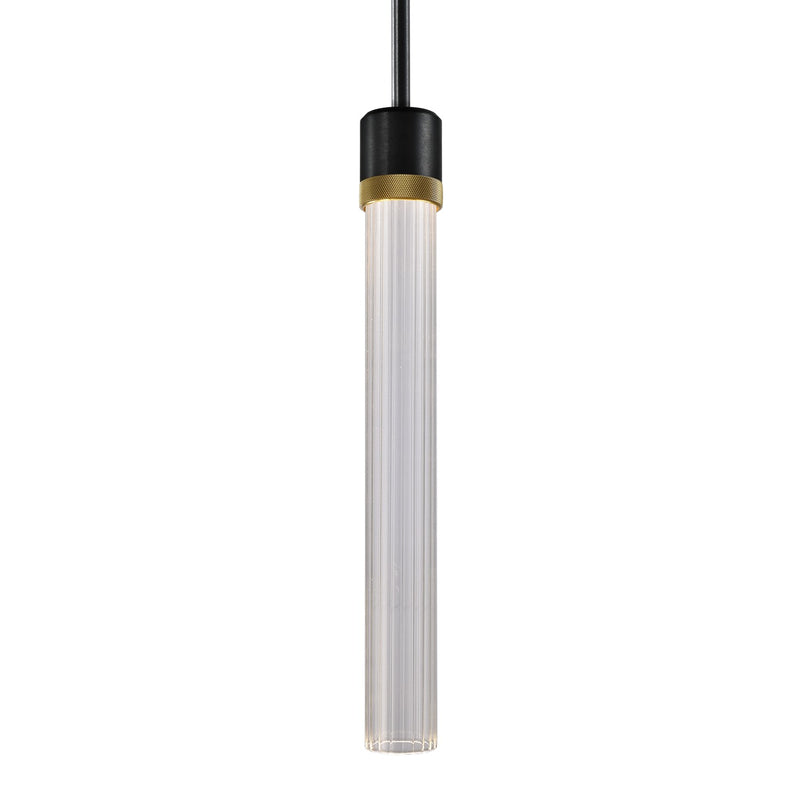 Zeev Lighting P11704-LED-SBB-K-AGB-G4 LED Pendant, Satin Brushed Black