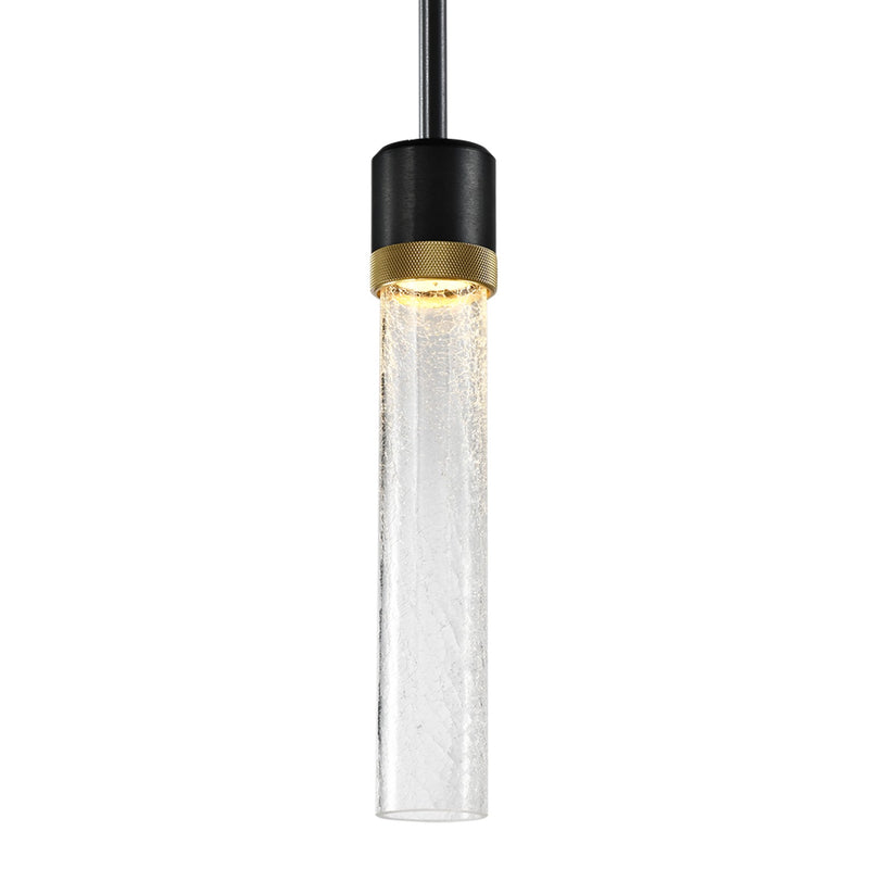 Zeev Lighting P11704-LED-SBB-K-AGB-G5 LED Pendant, Satin Brushed Black