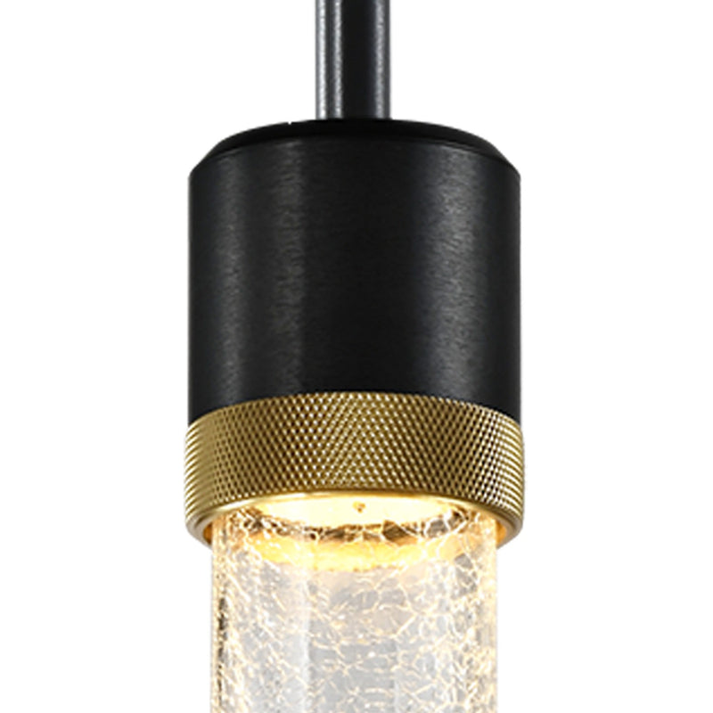 Zeev Lighting P11704-LED-SBB-K-AGB-G5 LED Pendant, Satin Brushed Black