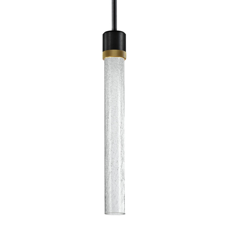 Zeev Lighting P11704-LED-SBB-K-AGB-G6 LED Pendant, Satin Brushed Black